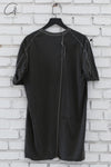 Boris Bidjan Saberi 24 Autumn/Winter Rolled Short Sleeve T-shirt TS CLASSIC1.RF-F035-D.GREY DARK GREY